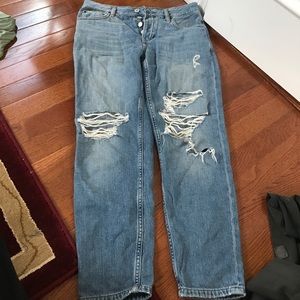 Topshop High Waisted Ripped Jeans
