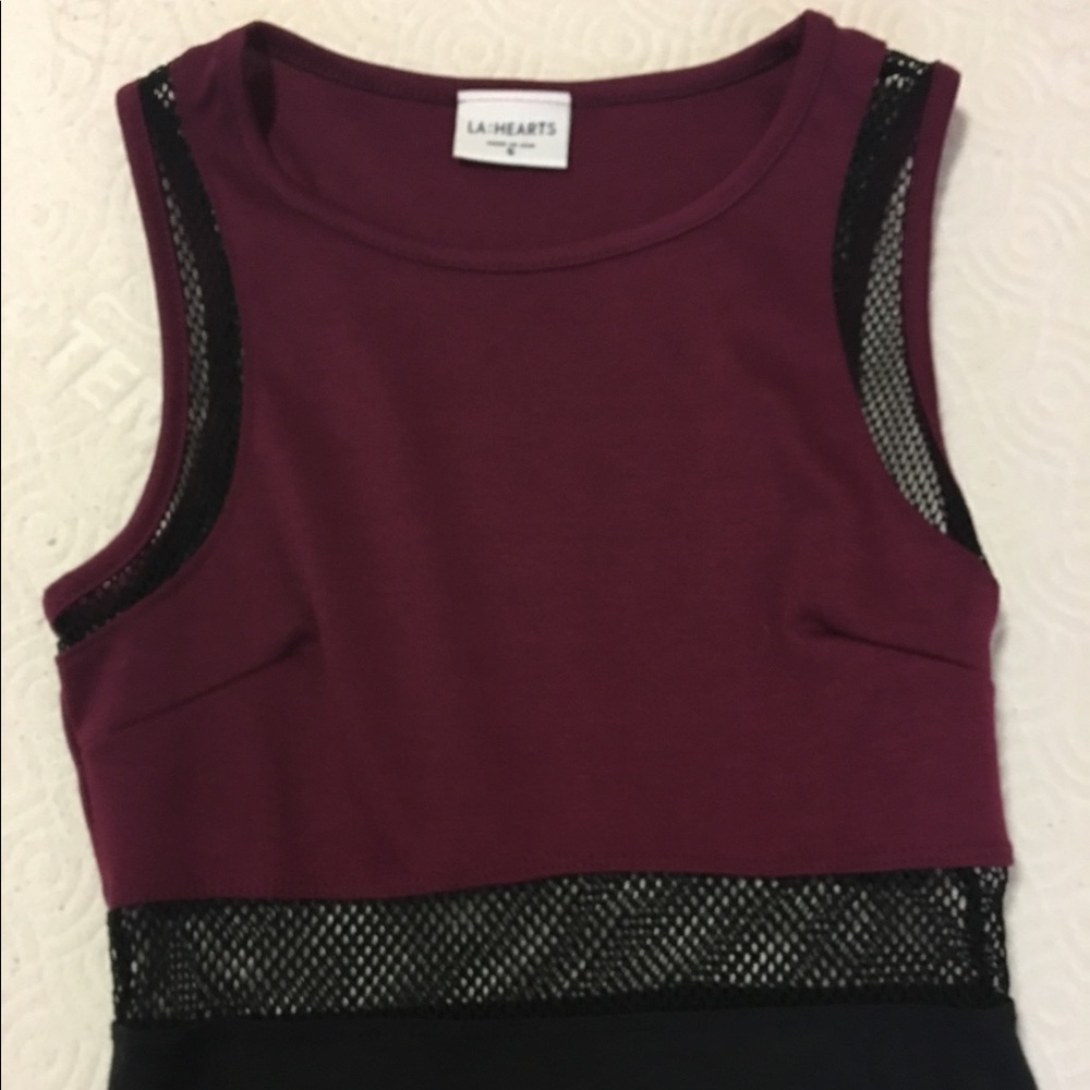 LA Hearts Mesh Cut-Out Dress