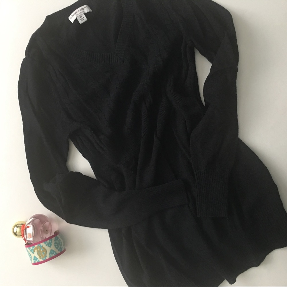 Liz Lange Maternity Black V-Neck Sweater X Small