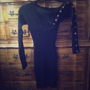 Missguided Black Knit bodycon dress
