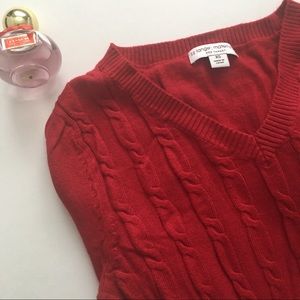 Liz Lange Maternity Red V-Neck Sweater Extra Small
