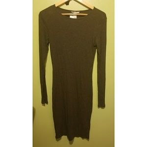 NWT Dark gray Ribbed Bodycon Dress