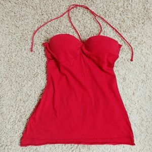 Energie tie-on halter top with built-in bra