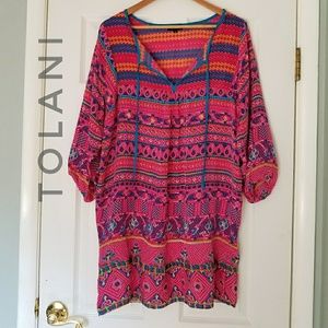 TOLANI pretty pink silk tunic dress