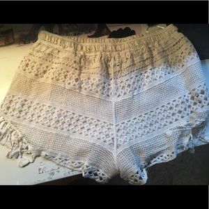 Cream colored lacy shorts!
