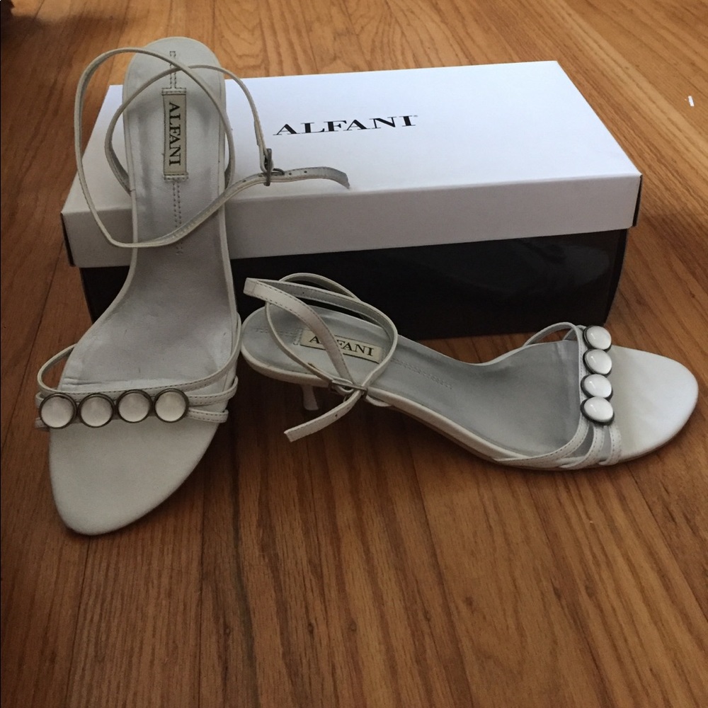 Alfani white kitten heel sandals