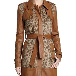 BCBGMaxAzria Blake Faux Leopard Trench