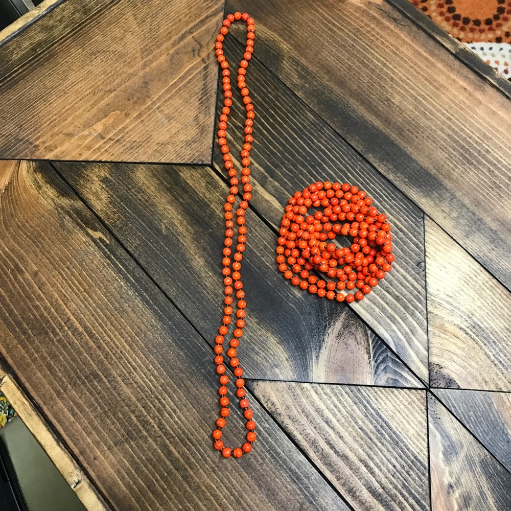 Orange Beaded Necklace