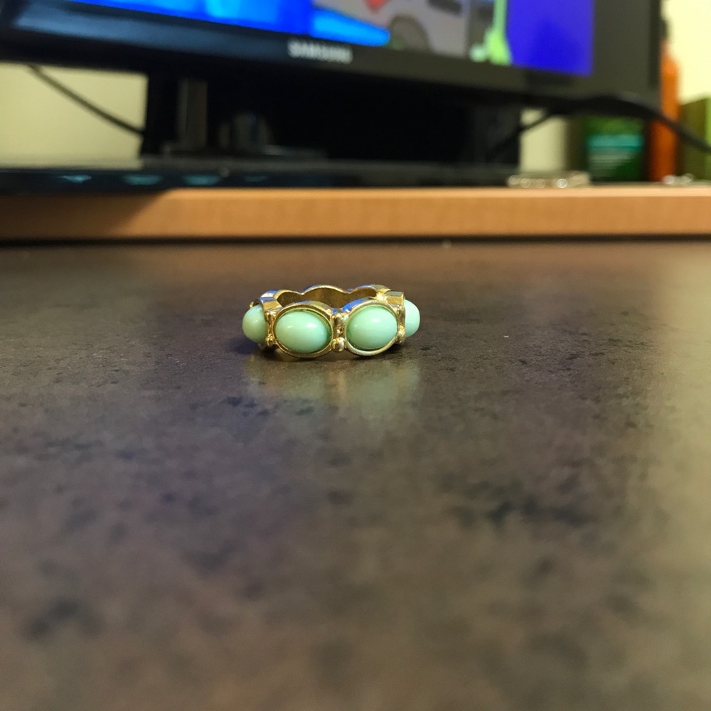 Tiffany blue beads in gold
