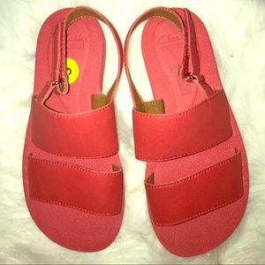 Red Clarks Sandals
