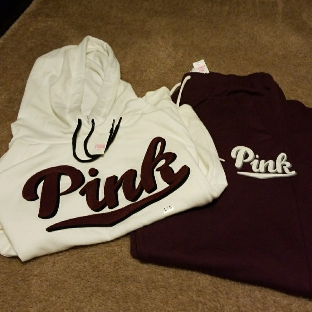 Pink sweatshirt w/ matching sweatpants