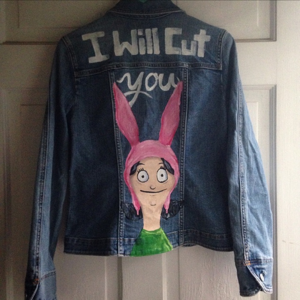 Handpainted GAP Denim Jacket Bobs Burgers Art
