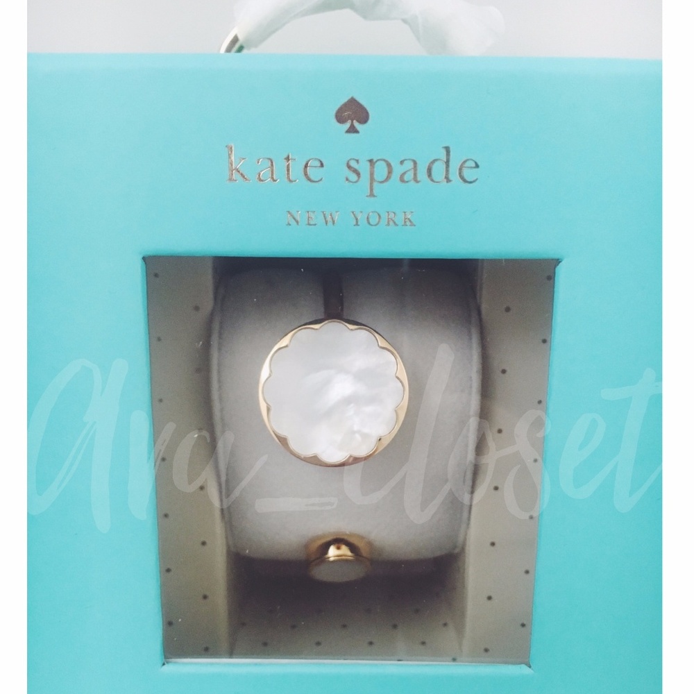 *SALE kate spade tracker goldtone & white scallop