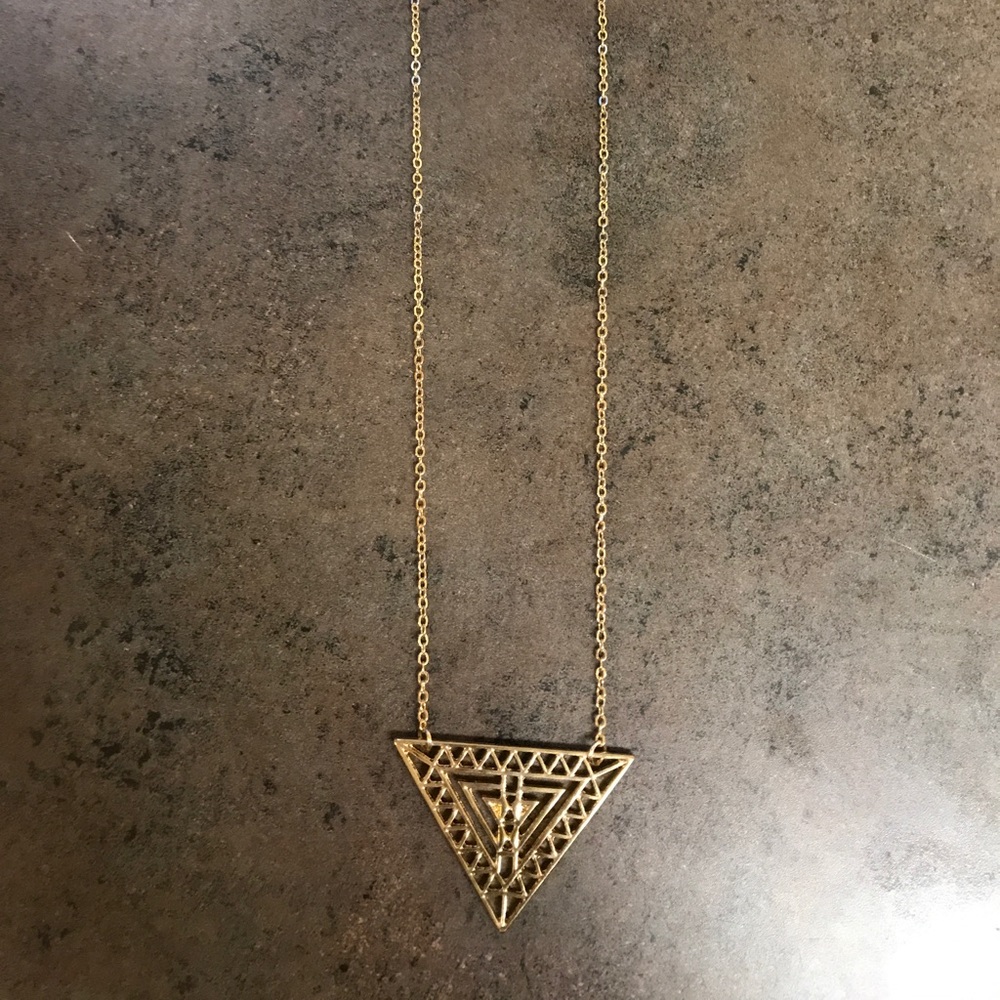Gold triangle Aztec necklace