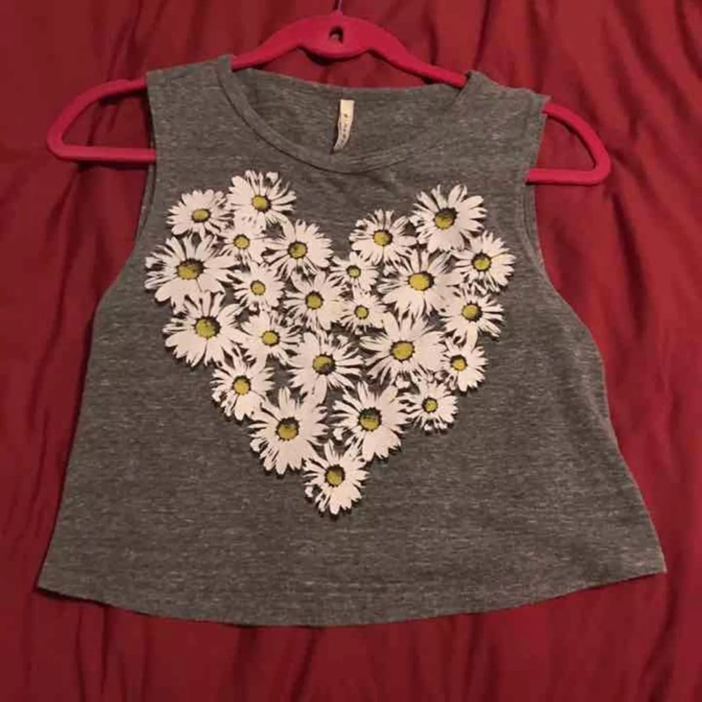 Small forever 21 grey floral tank