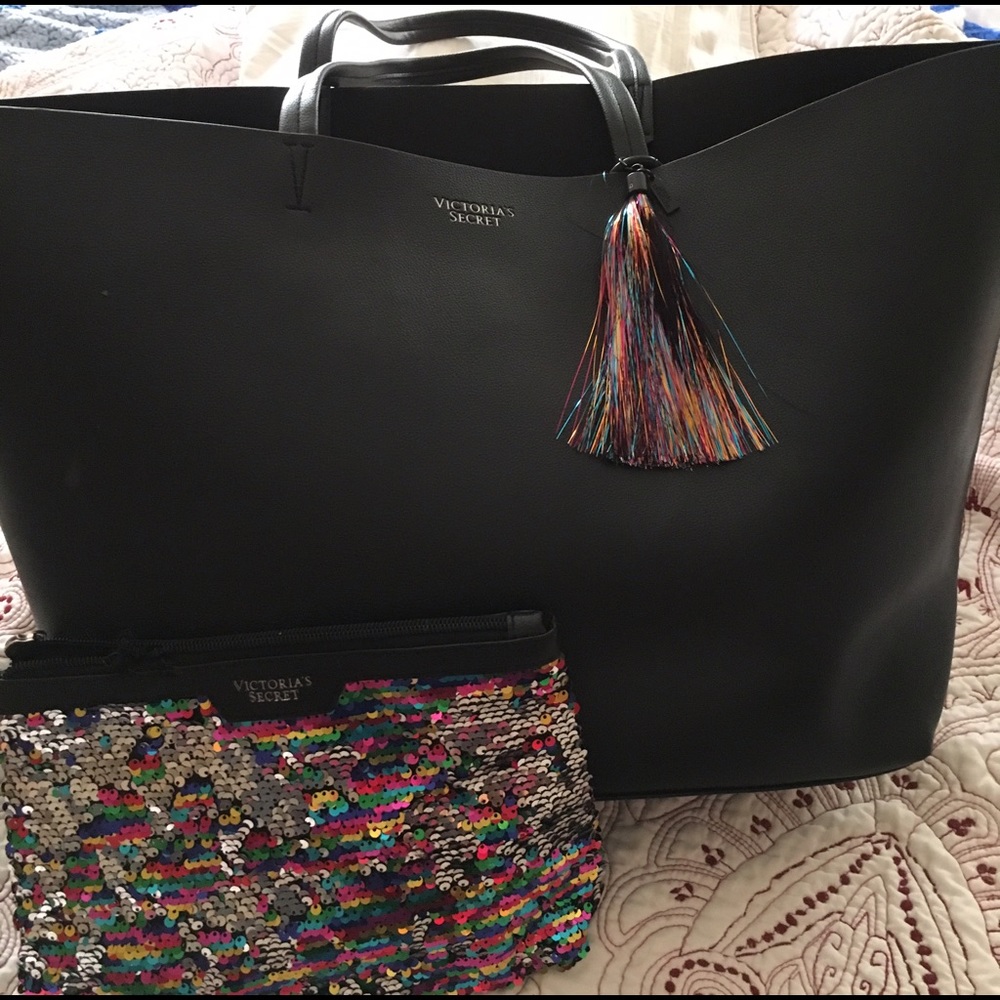 NEW-  VICTORIA'S SECRET tote and makeup bag