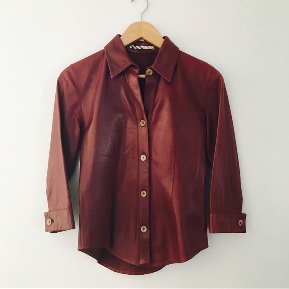 100% Leather BURBERRY Blouse / Shirt / Top - Picture 1 of 8