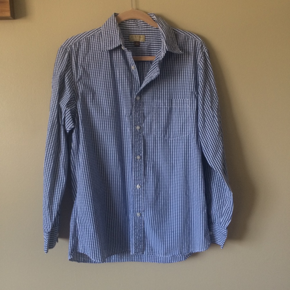 MOVING SALE MENS Sonoma Blue checkered button up