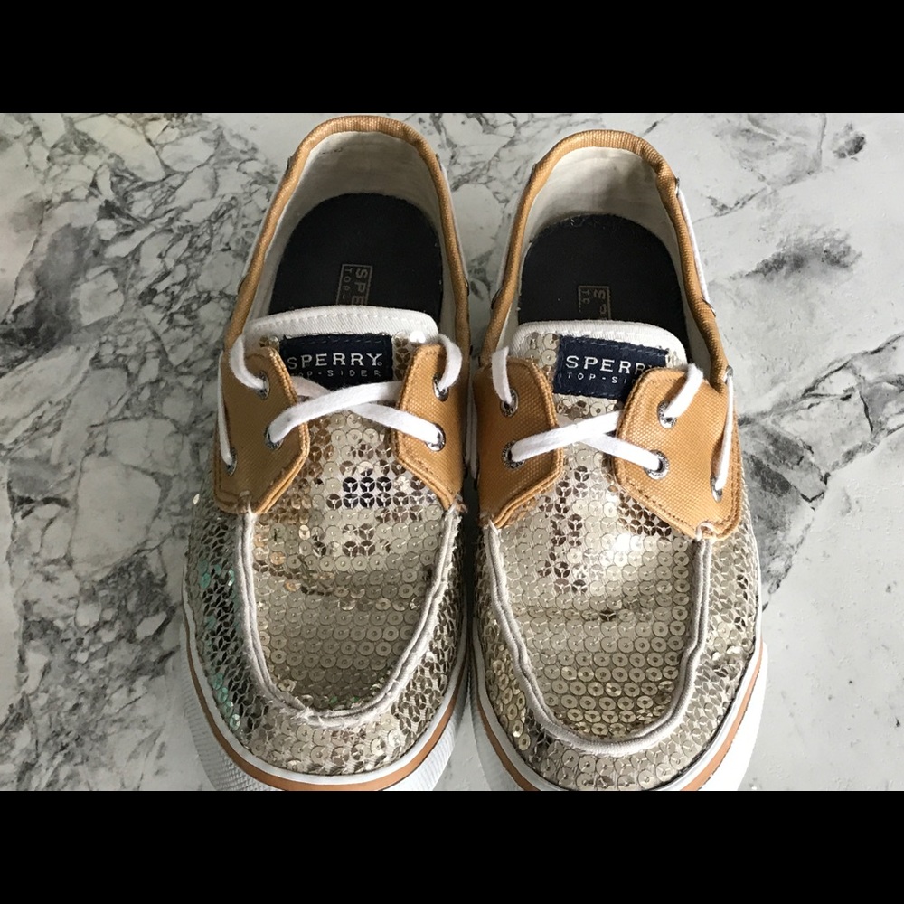 Sperry Top Sider Gold Sequin Boat Shoes