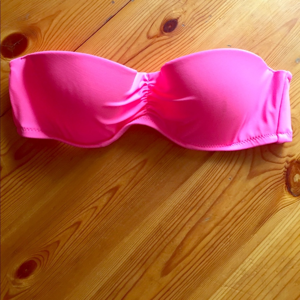 Pink Victoria's Secret strapless bikini top
