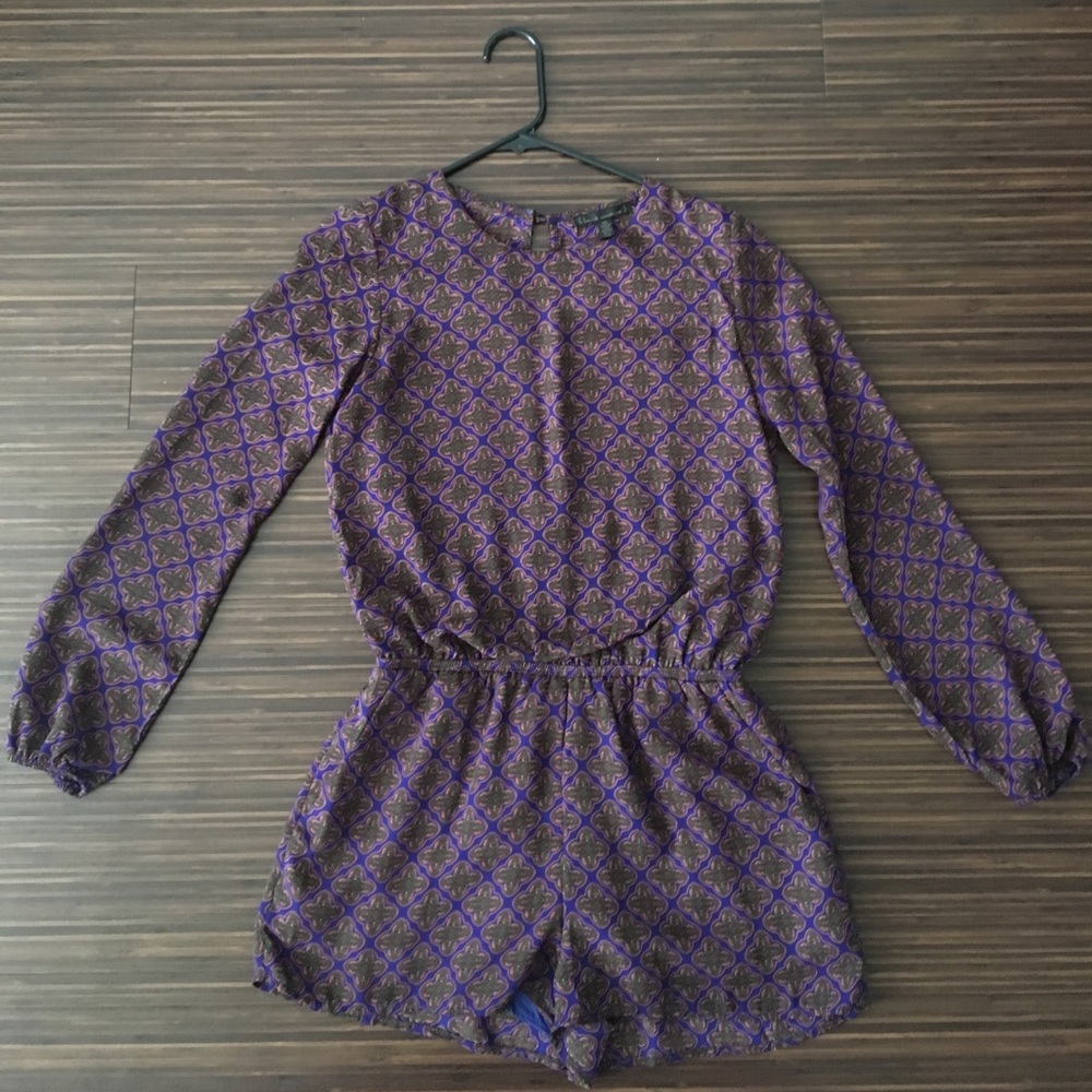 Long sleeve open back romper