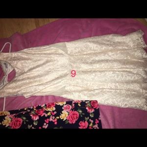 White, with gold glitter A-line keyhole dress