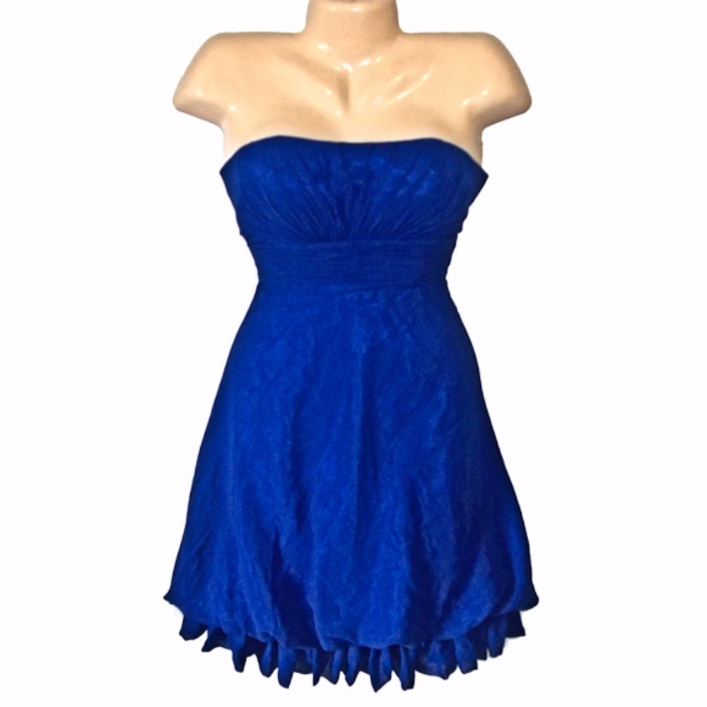 NWT Cobalt Blue Chiffon Formal Dress