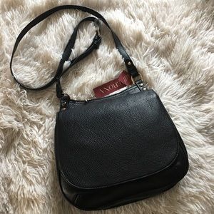 Black Faux Leather Crossbody