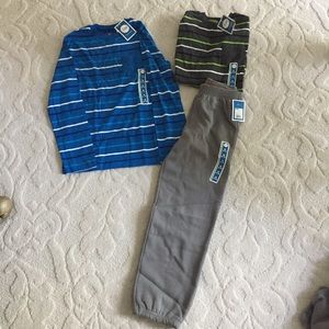 Bundle of Boys long sleeve shirts and sweatpants