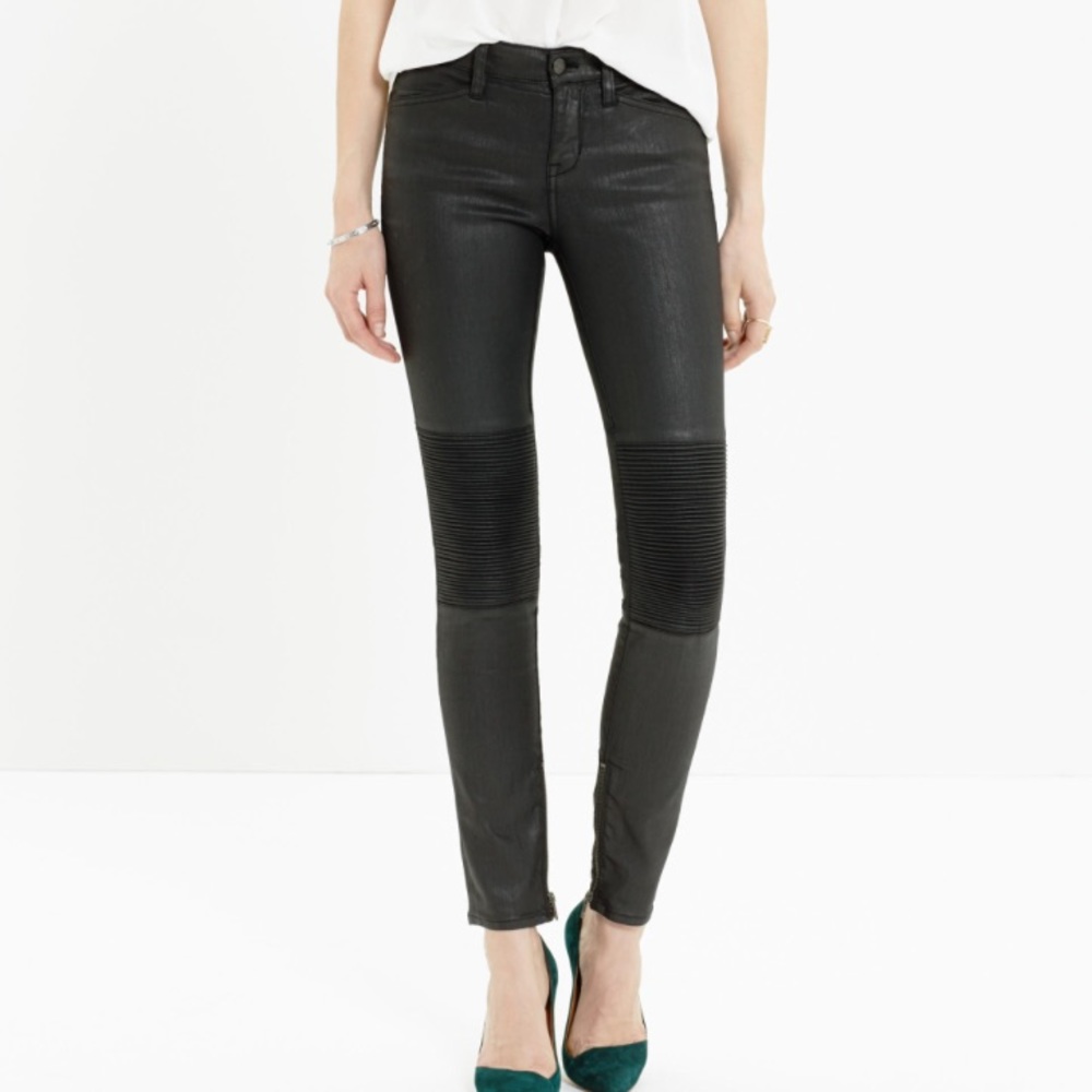 Madewell skinny racer coated jeans