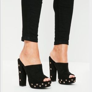 Black Star Studded Mule Heel