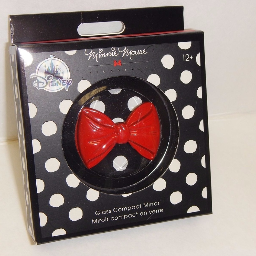 DISNEY MINNIE MOUSE GLASS COMPACT MIRROR NIB