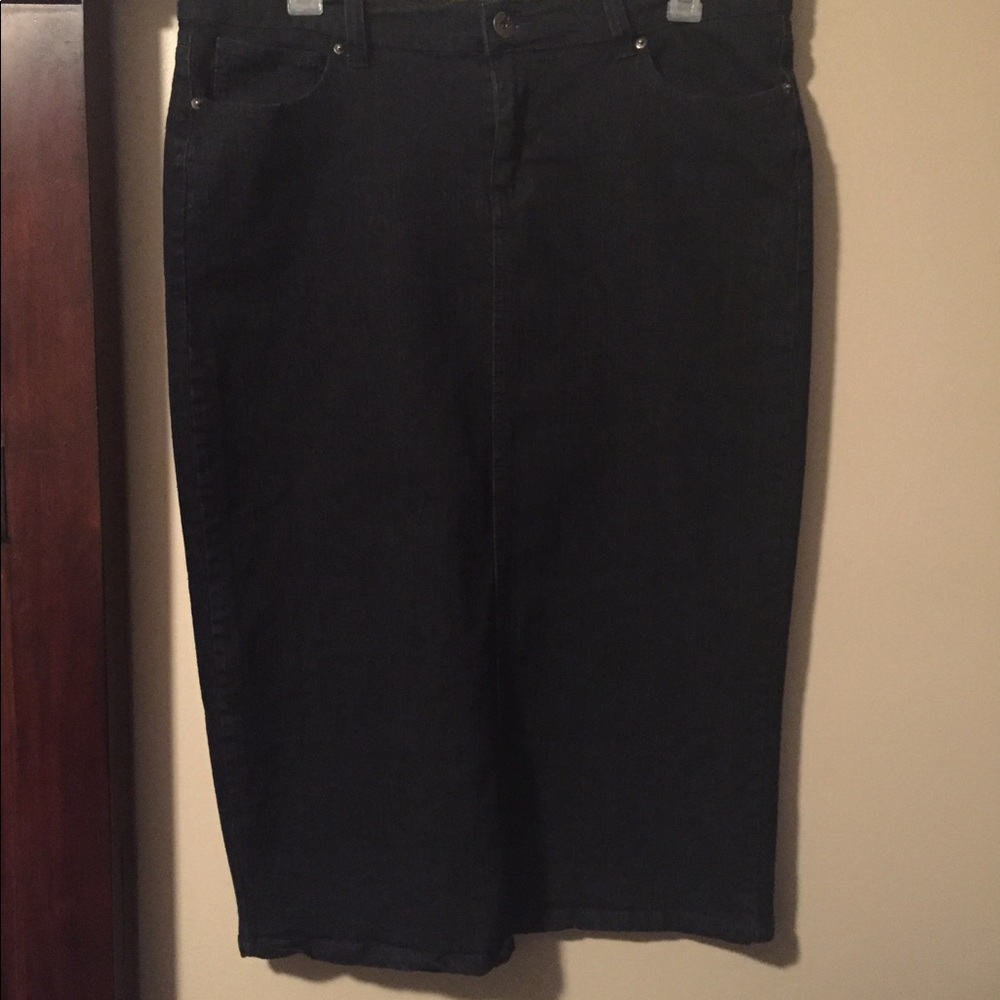Black Denim Skirt