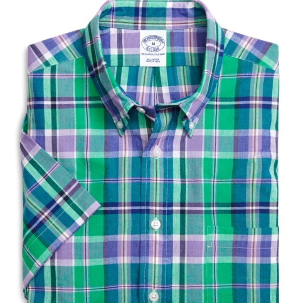 Brooks brothers Short Sleeve Madras Shirt New