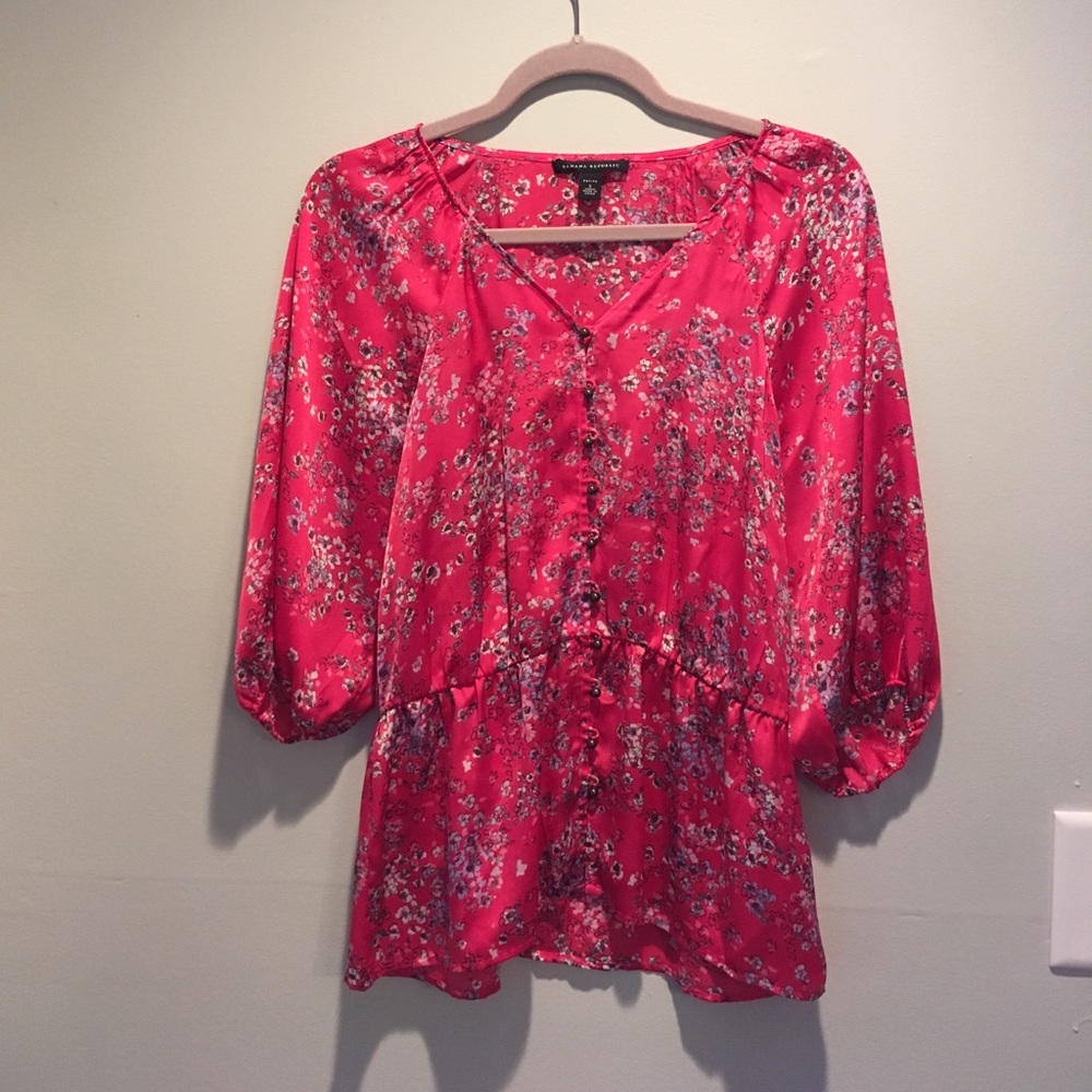 Banana Republic Satin Peasant Blouse