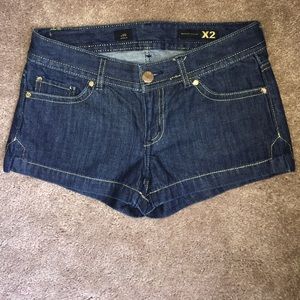 Express dark denim shorts