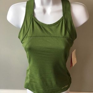 NWT Moss Green Saucony Workout Tank w Shelf Bra XS