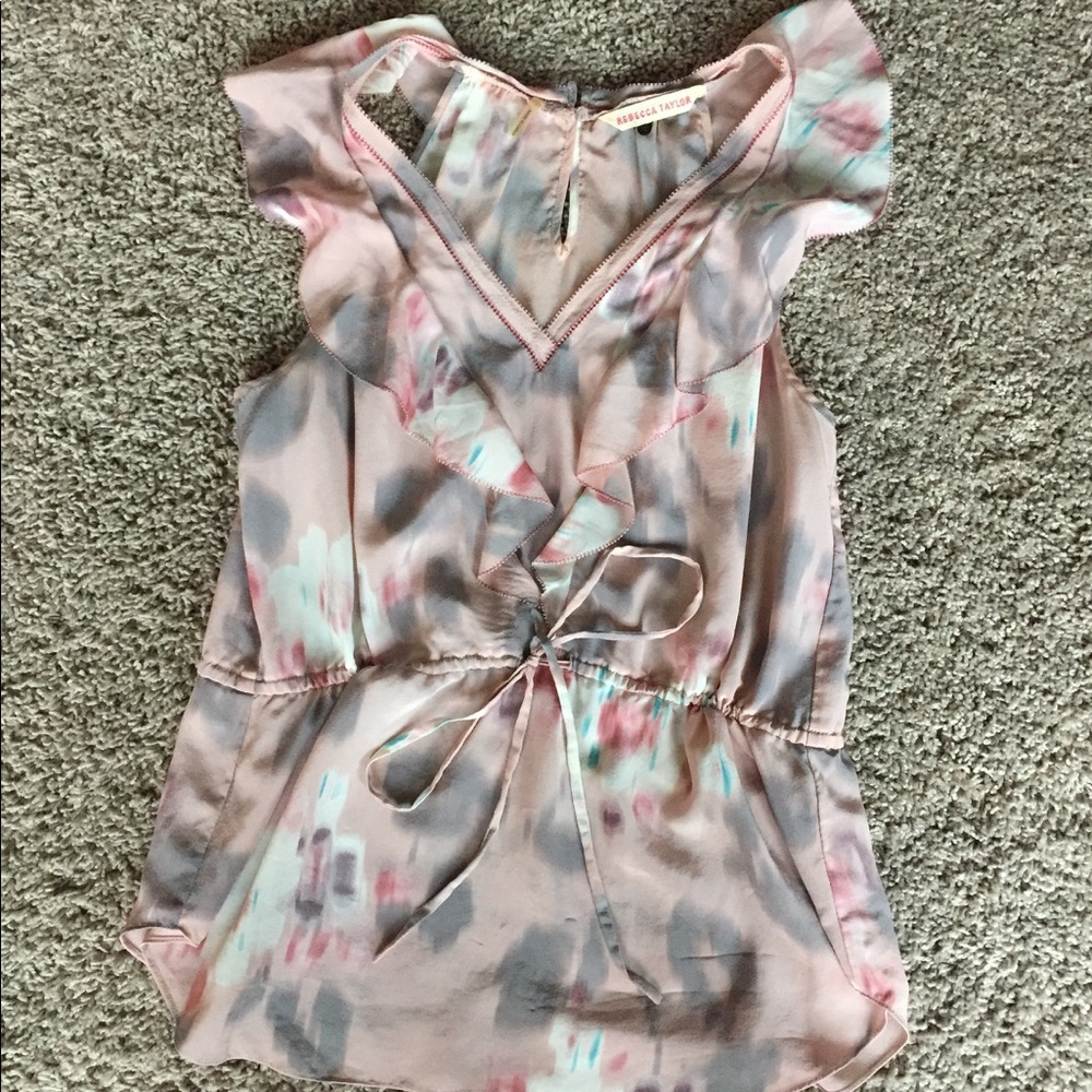 Rebecca Taylor Ruffle Sleeveless Top