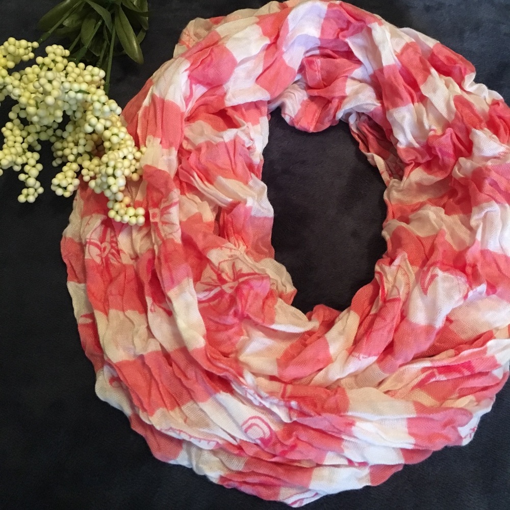 Charming Charlie ⚓️ & Compass Pink/White Scarf