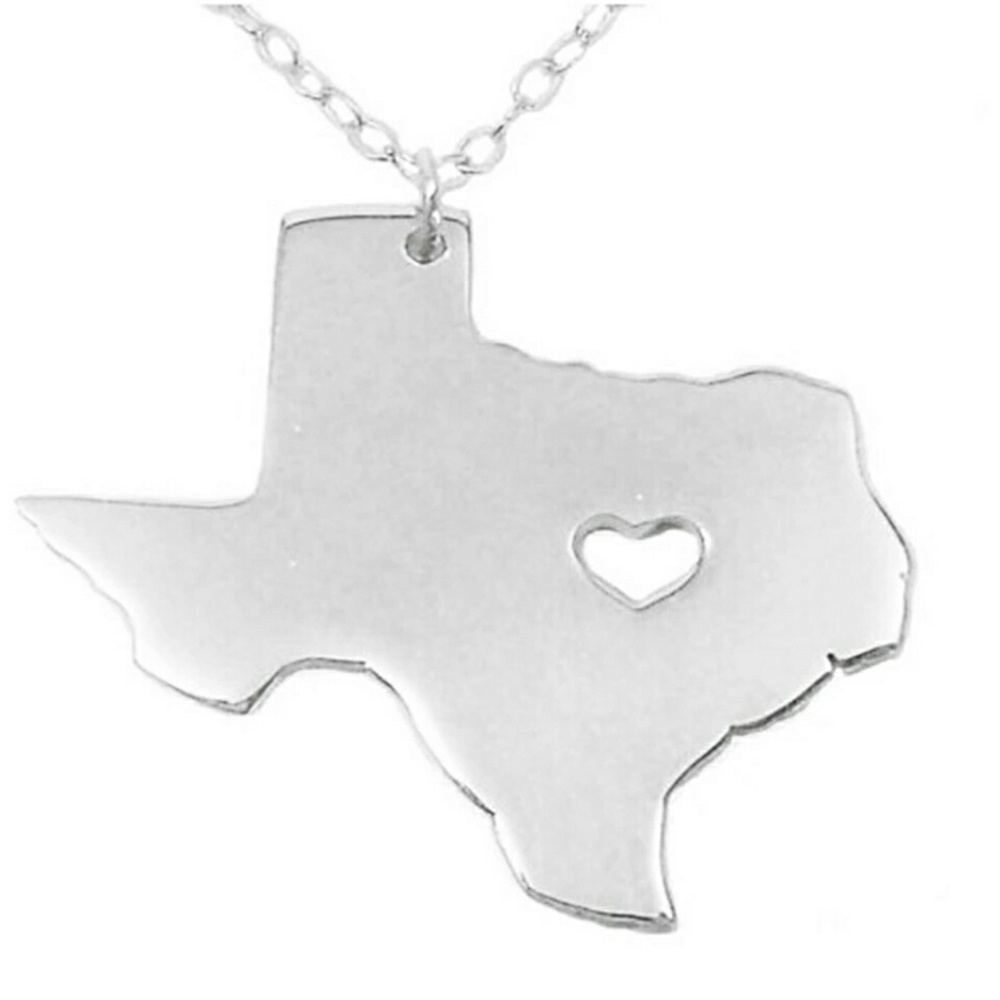 Silver heart of Texas necklace