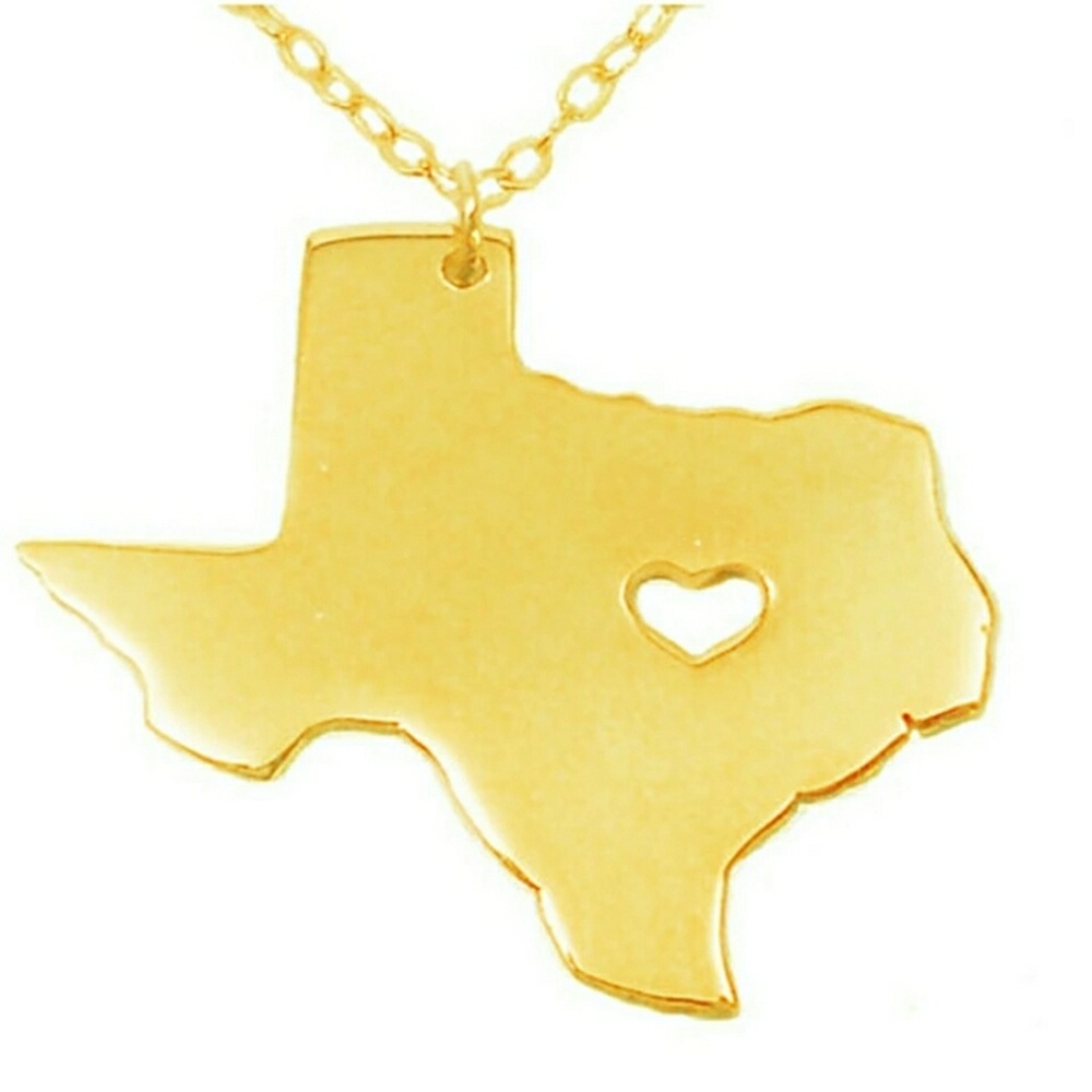 Gold heart of Texas necklace