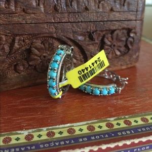 Turquoise Fashion Hoop Earrings
