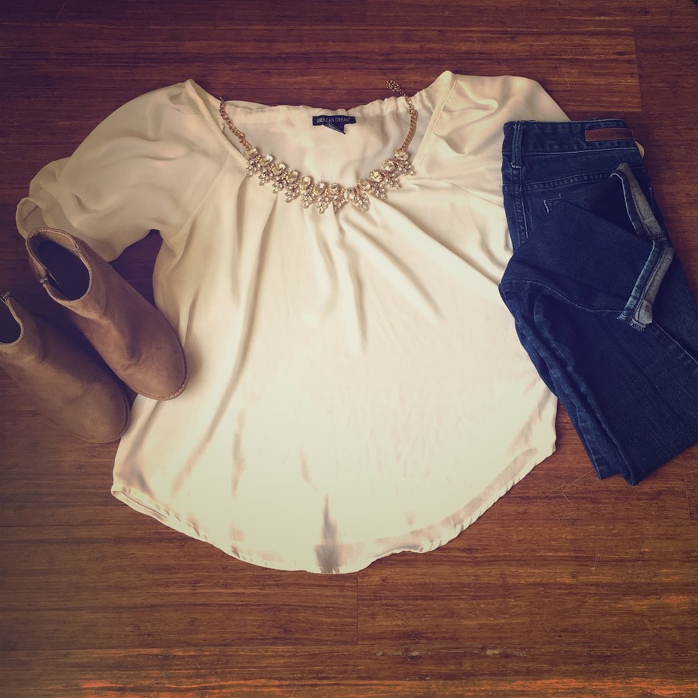 White polyester blouse