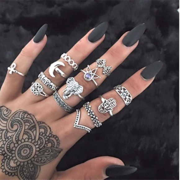 13 Boho Elephant Fatima Finger Knuckle Ring WOMEN - Picture 5 of 8