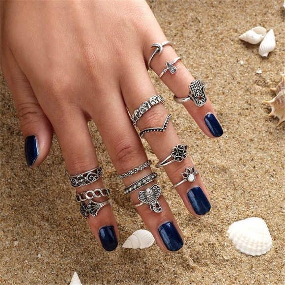 13 Boho Elephant Fatima Finger Knuckle Ring WOMEN - Picture 2 of 8