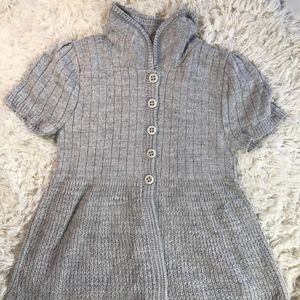 Anthropologie LUX Fall Sweater Dress Button Up S/S