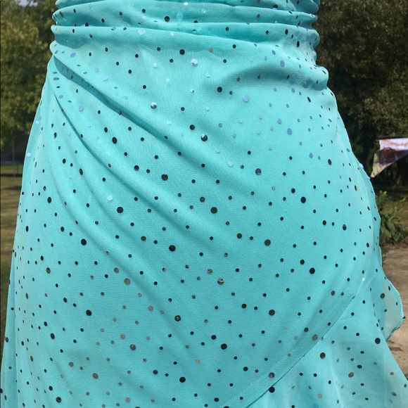 Homecoming Formal Dress Aqua Silver Dress Medium - Picture 2 of 4