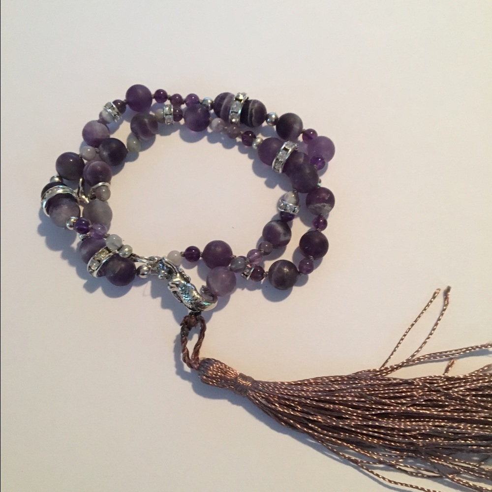 Amethyst hand knotted mermaid