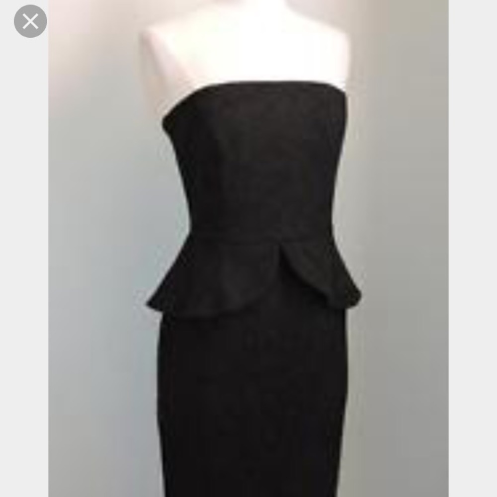 WHBM NWT 00 black peplum dress