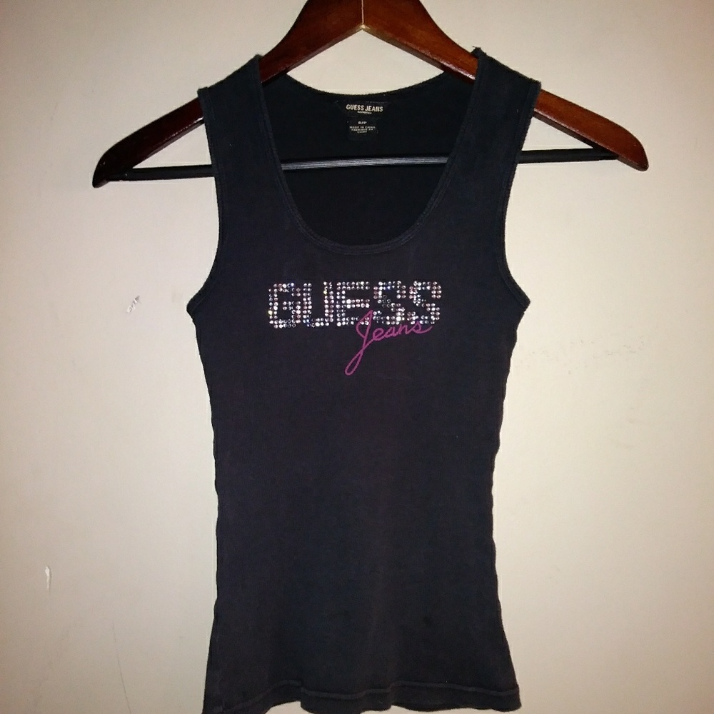 Guess tank top rhinestone bling